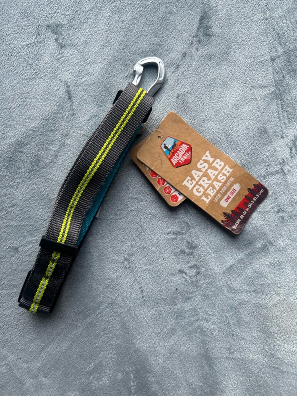 RuffWear Easy Grab Leash - Gray with Teal and Lime Accents